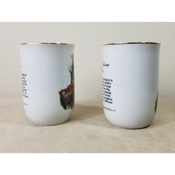 Norman Rockwell Coffee Mug Tea Cup 10oz The Cobbler 1982 A Dollhouse Japan x2 - Picture 8 of 12